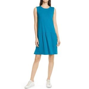 NEW Eileen Fisher Drop Waist Jersey Dress size XL Blue